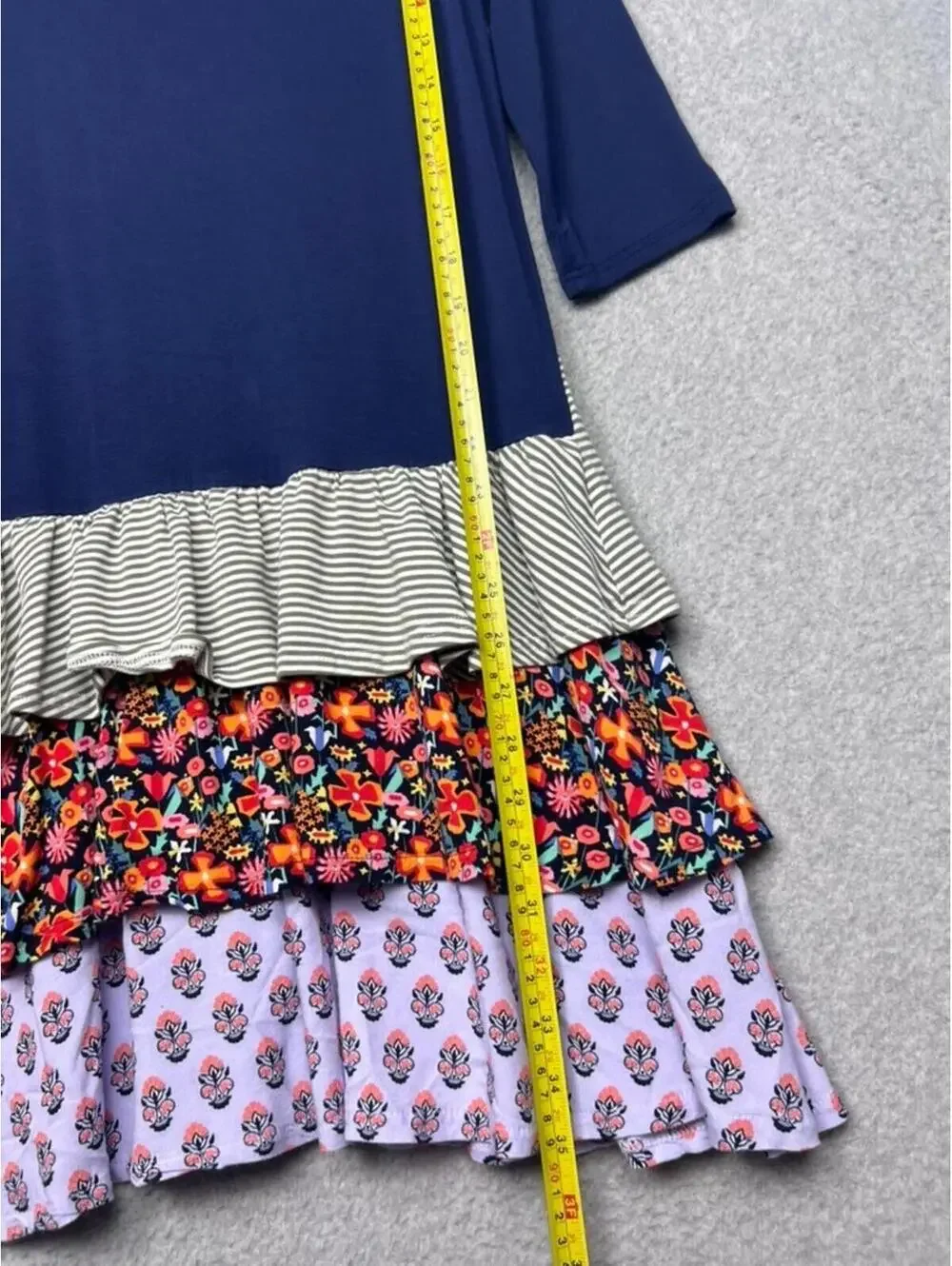 Matilda Jane 435 Night Falls Dress 16 Navy Floral Ruffle Cottagecore Boho Twirl